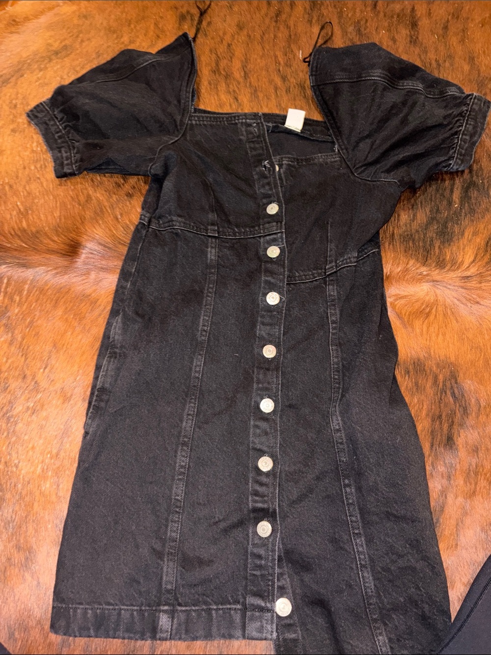 Levi's Black Button-Front Mini Dress